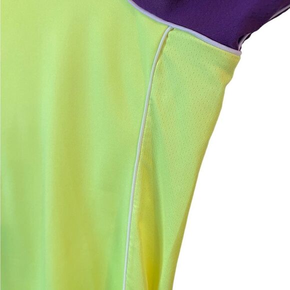 Jofit Sz XL Néon Green & Purple Golf Tennis Pickleball 1/4 Zip Long Sleeve Top - Picture 4 of 7